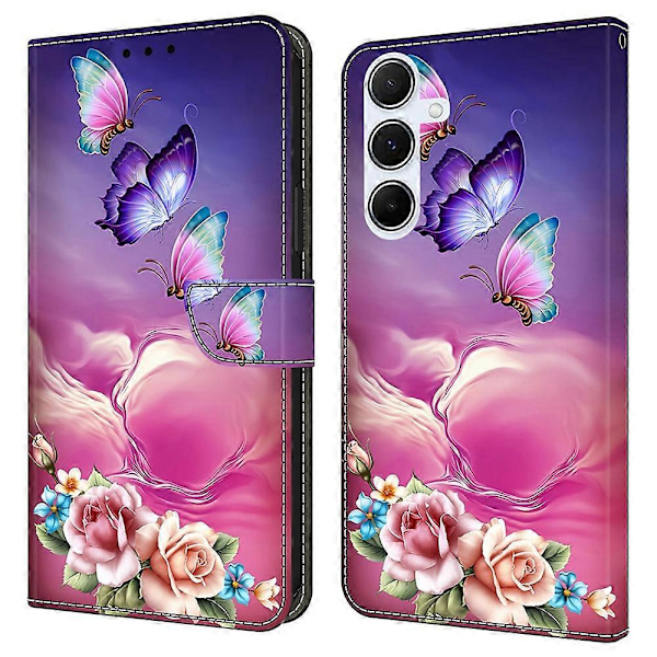 Til Samsung Galaxy A36 5G/A56 5G Mønsterprintet Beskyttelsescover TPU+PU Læder Flip Telefon Multicolor Style M