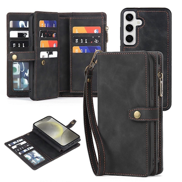 MEGSHI H1-serien Läderfodral för Samsung Galaxy S24 Avtagbart 2-i-1 Plånboksfodral Multicolor Style A