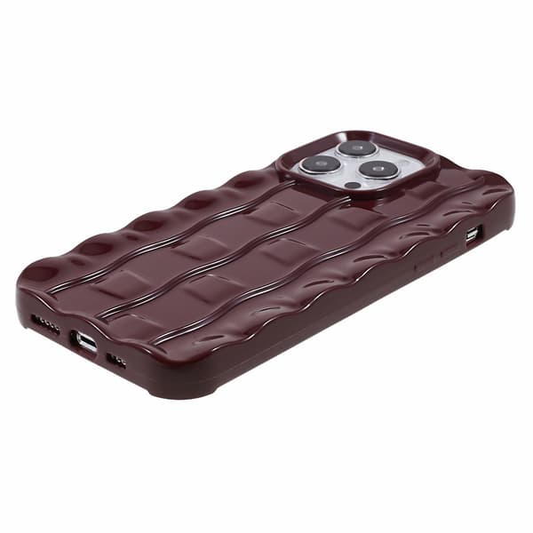 För Iphone 14 Pro 3d Stripes Pattern Phone case Flexibelt Tpu Stötsäkert cover Red