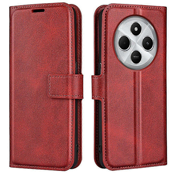 Ställfodral för Xiaomi Poco C75 4G/Redmi 14R 5G/14C 4G, reptåligt telefonfodral i kalvtexturerat läder Multicolor Style C
