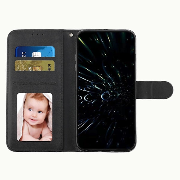 Til Motorola Moto G14 4G Etui Kalvetekstur Stødsikkert Wallet PU Læder Stand Telefon Cover Multicolor Style A