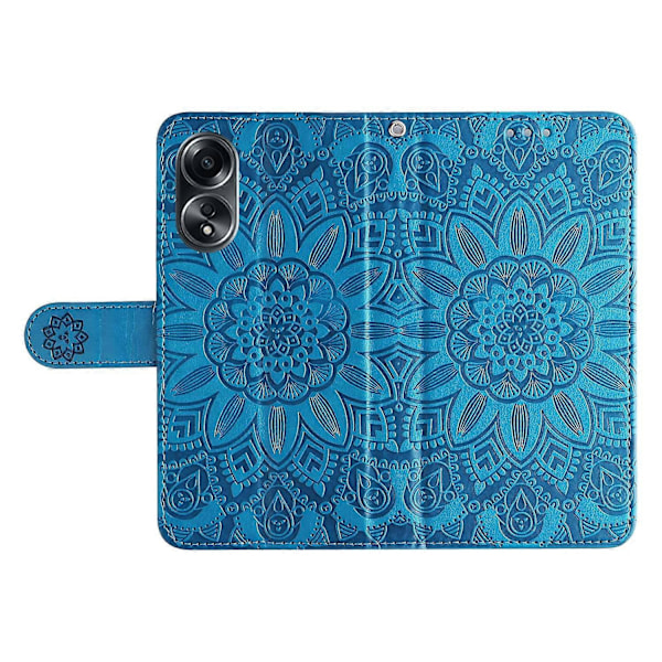 Mobiltelefonetui til Oppo A58 4G, Wallet Stand Shell PU Læder Solsikke Præget Telefoncover Multicolor Style B