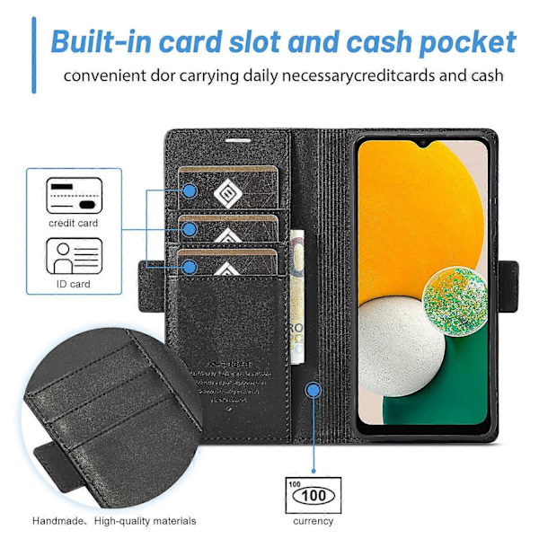 LC.IMEEKE Stöttåligt Telefonfodral för Samsung Galaxy A54 5G, PU Läder Flip Plånboksfodral med Ställ Multicolor Style A