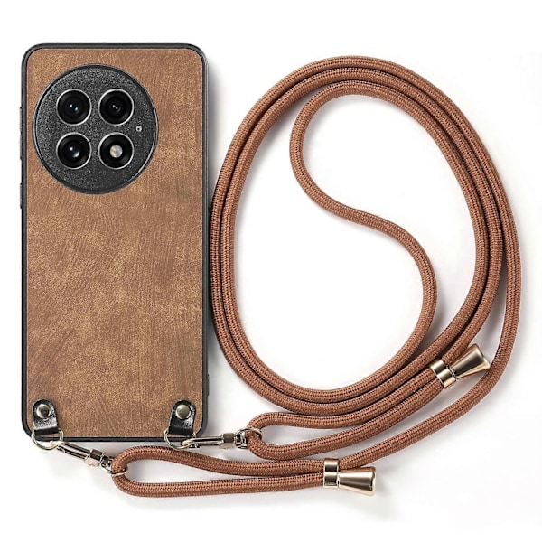 Retro læder telefoncover til OnePlus 13 med justerbar rem Multicolor Style B