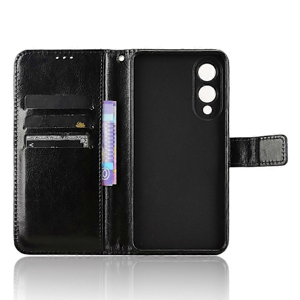Til Samsung Galaxy S25 Edge Etui Crazy Horse Tekstur PU Læder Telefon Wallet Cover Multicolor Black