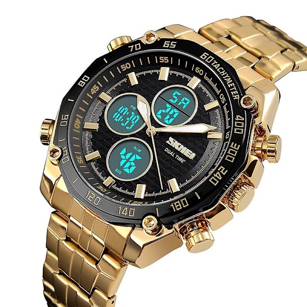 Skmei 1302 Mode Män Fritid Watch Gold