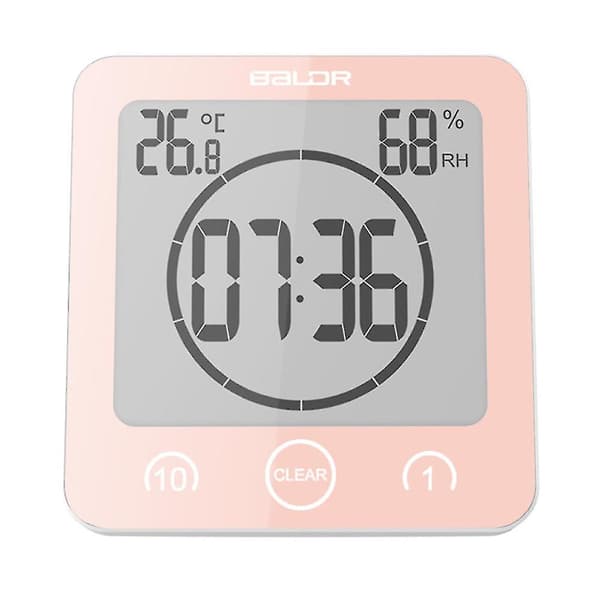Badrumsklocka, Duschtimer Alarm Digitala klockor, vattentät pink