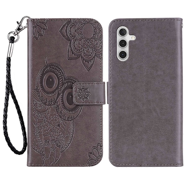 Samsung Galaxy S23 FE -kotelolle Pöllökuvioitu PU-nahkainen puhelinkotelo lompakkotelineellä Multicolor Style E