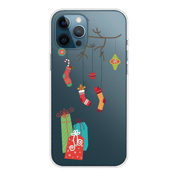 iPhone 16 Pro -kuori, jouluaiheinen pehmeä TPU-puhelinkuori - Orava Multicolor ocks and Gifts