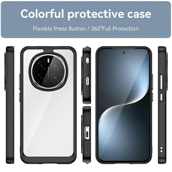 Honor Magic7 5G -kotelo TPU+akryyli Suojaava Läpinäkyvä Puhelinkuori Multicolor Black