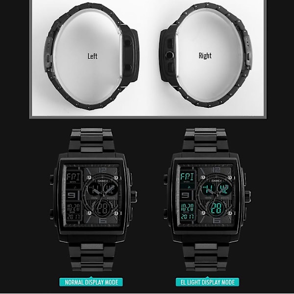 Skmei 1274 Electronic Multifunctional Outdoor Sports Watch Blue Gold