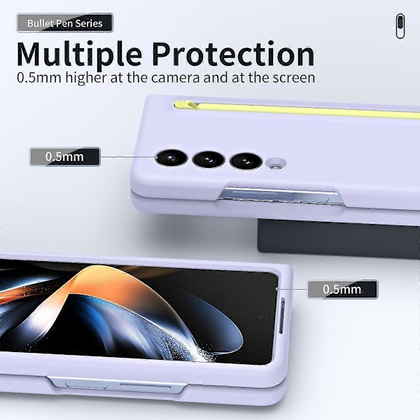 Skal för Samsung Galaxy Z Fold4 5G med Stylus Pen Gummibelagd PC Vikbart Telefonskydd Multicolor Style C