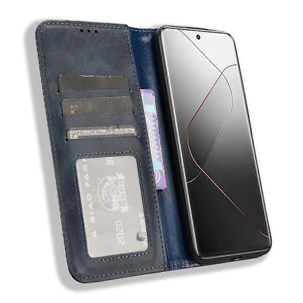 Xiaomi 14 Pro -kotelo, magneettinen automaattisulkeutuva retro puhelinlompakkokotelo
