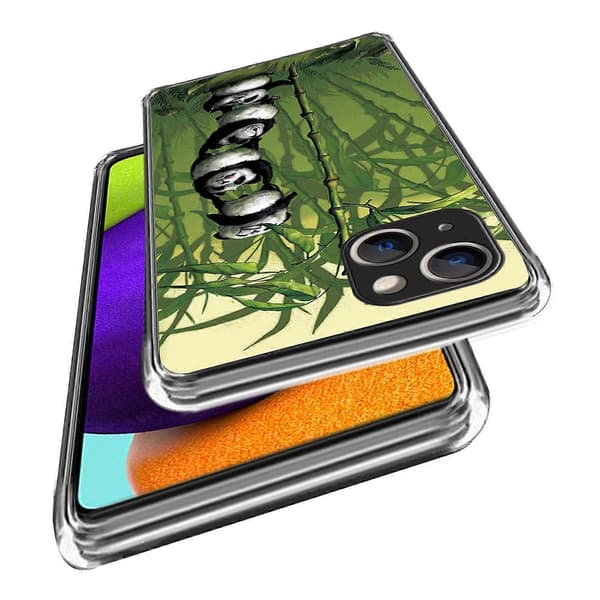 TPU-etui med mønstertryk og anti-ridse til iPhone 15 Plus Multicolor Stacking Pandas