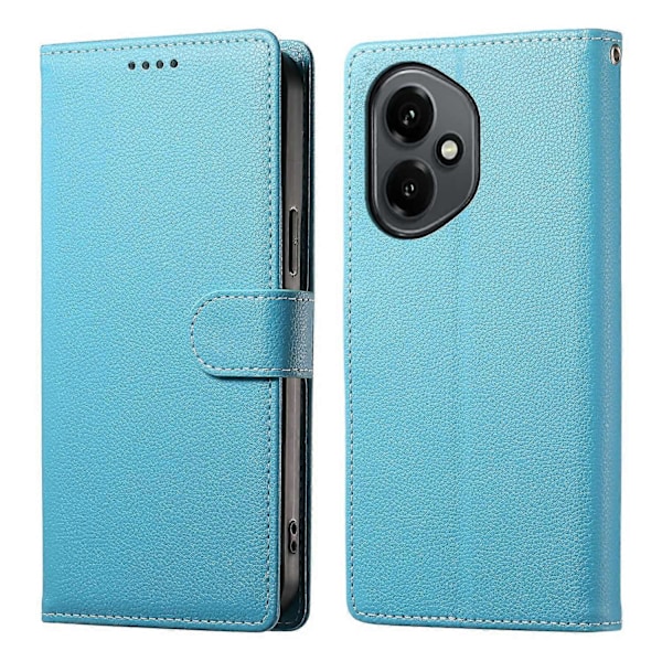 Honor 400 5G (Globaali) Jalustakotelo Litsi-kuvioinen Nahkalompakko Puhelinkotelo Magneettikiinnitys Multicolor Sky Blue