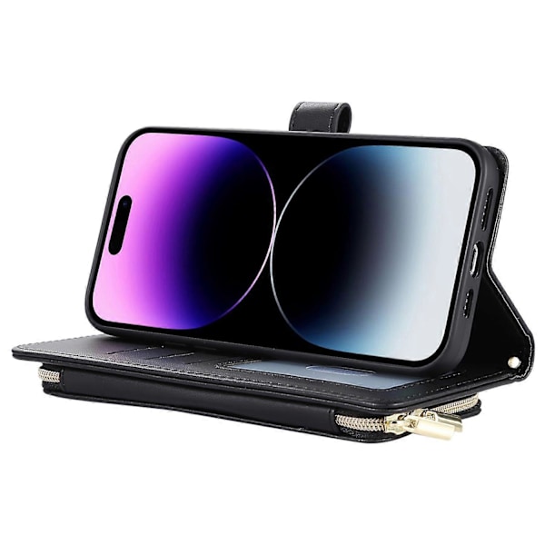 iPhone 14 Pro Max Lompakkokotelo Folio PU Nahkainen Jalustallinen Rhombus Puhelinkuori Rannekkeella Multicolor Style C