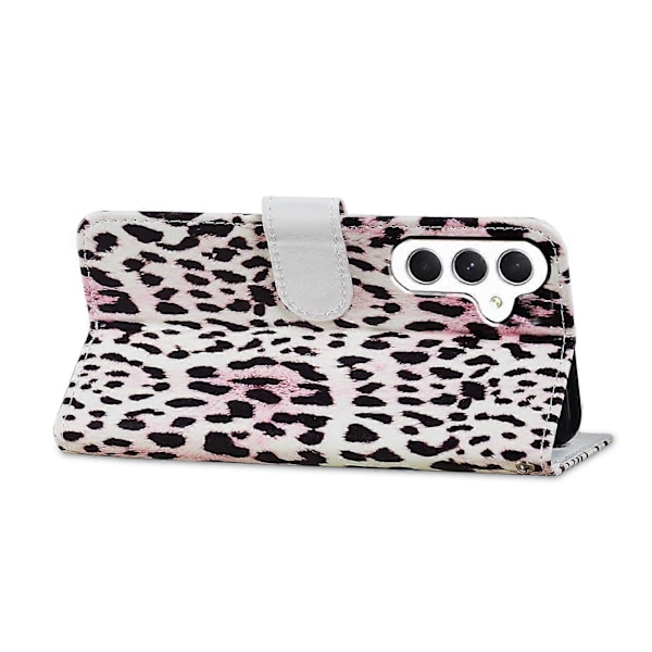 PU læder telefoncover med pung, stativ og mønsterprint til Samsung Galaxy S23 FE med rem Multicolor Style O