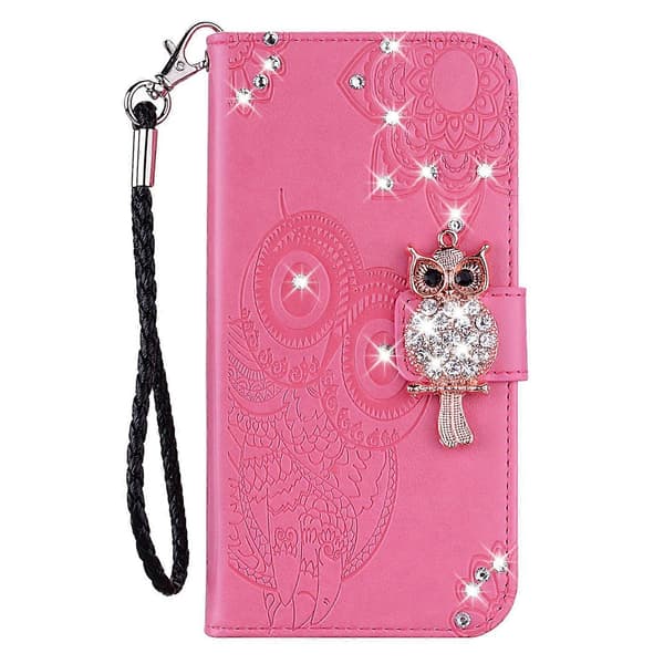 Plånboksfodral för Samsung Galaxy A26 5G Uggla Blomma Tryckt Strass Läderfodral Multicolor Style A