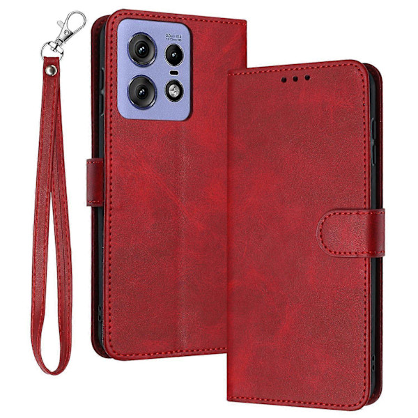 Til Motorola Edge 50 Pro 5G Etui Kalvetekstur Læder Stand Wallet Anti-fald Telefoncover Multicolor Style F