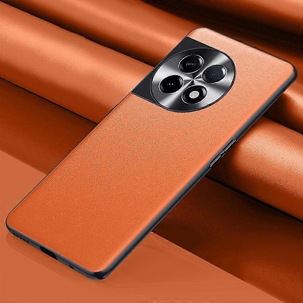För OnePlus 11 5G PU Läderbelagt TPU+PC Halkfritt Skal Metalllinsdesign Skyddande Mobilskal Multicolor Style B