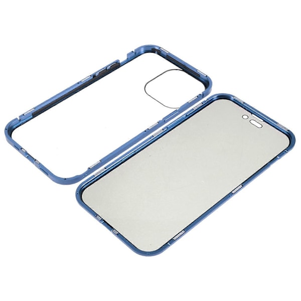 iPhone 16 Pro -puhelimelle tarkoitettu Anti-Spy -kotelo, magneettinen metallikehys + kaksipuolinen karkaistu lasinen puhelinkuori - Vihreä Multicolor Red