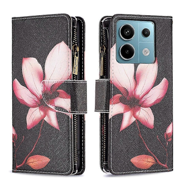 BF03 Lynlåspung i PU-læder med mønstertryk til Xiaomi Redmi Note 13 Pro 5G/Poco X6 5G Multicolor Lotus
