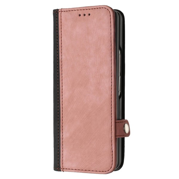 För Samsung Galaxy Z Fold4 5g Korthållare Slots Phone case Pu Läder+PC Cover Pink