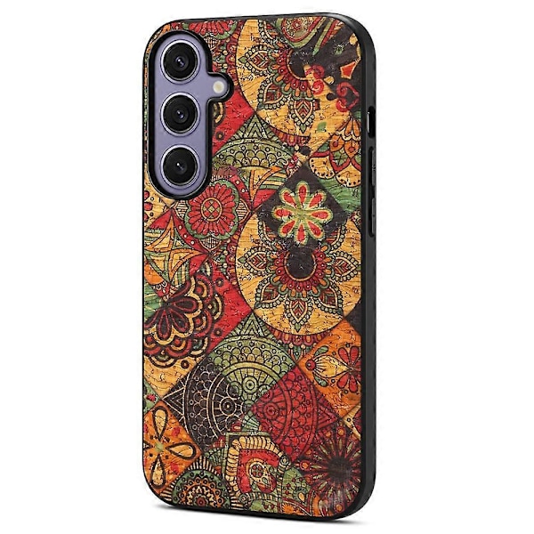 Skal för Samsung Galaxy S25+ med blomstermönster PU-läder+PC+TPU Telefonskydd Multicolor Autumn/Yellow