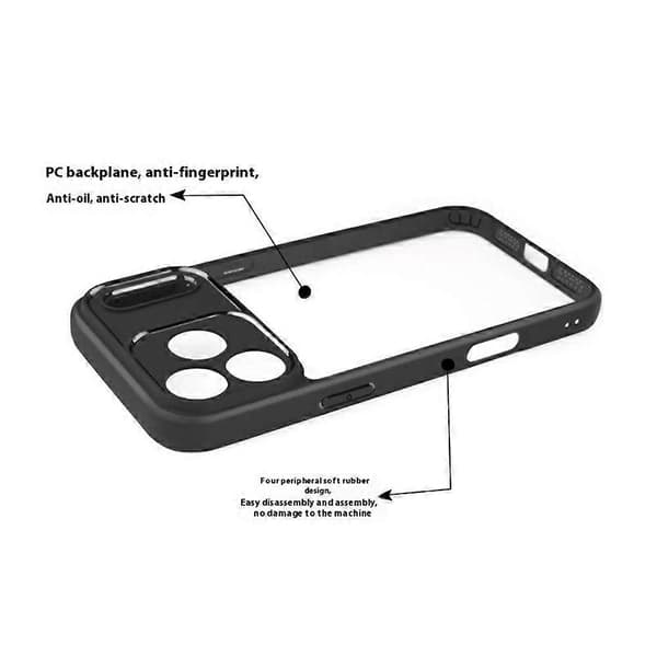 For iPhone 17 Pro Deksel Støtsikker PC+TPU Klar Bakside Telefondeksel