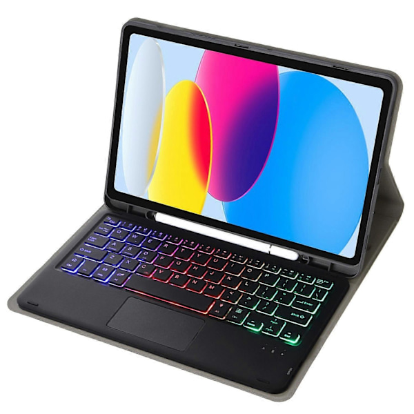 Type C A10B-AS iPad 10.9 (2022) -mallille, kynäpaikkamuotoilu, nahka + TPU-tablettitelinekotelo + irrotettava Multicolor Style A