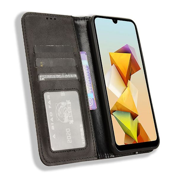 För Zte Blade A33s Case Stativ Retro Cover Black