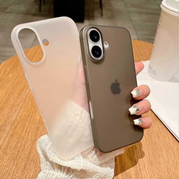 Deksel til iPhone 16 Plus, anti-fall, matt hard PC-telefondeksel - Transparent Multicolor Transparent Grey