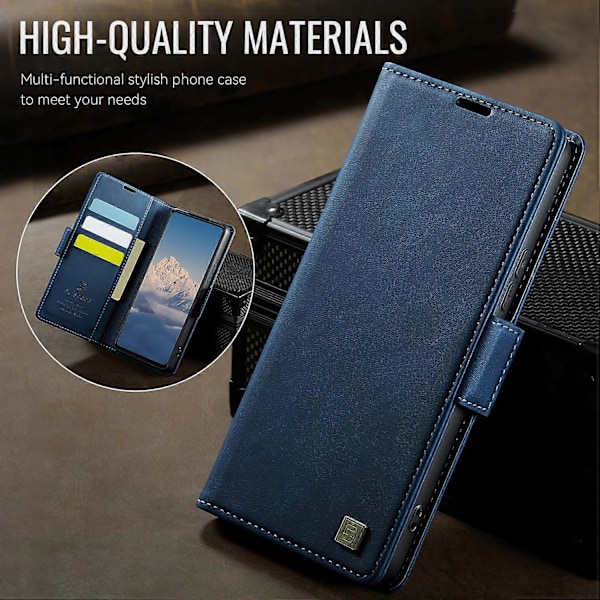 Samsung Galaxy A32 5G -kotelo AUTSPACE A11 RFID-suojattu retro nahkainen matkapuhelinlompakkokotelo Multicolor Blue
