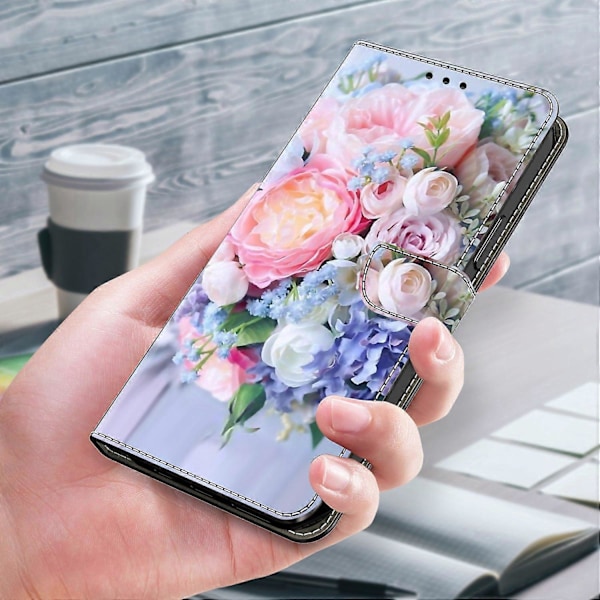 För iPhone 15 Pro Fodral 3D Mönstertryck Läder Plånboksfodral Multicolor Style N
