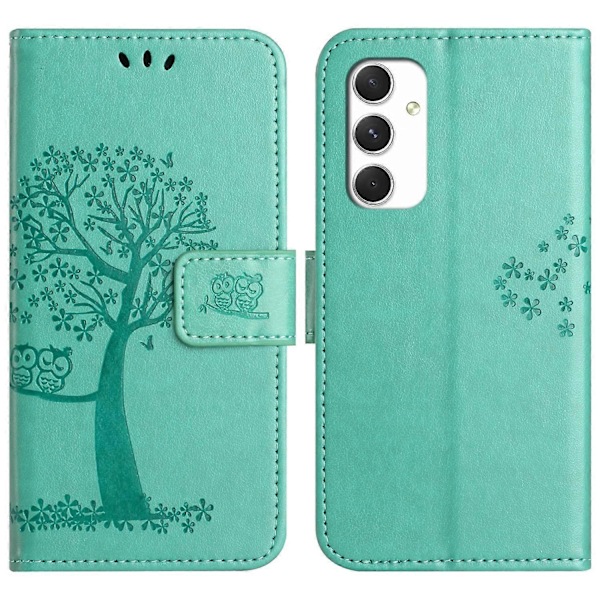 Etui til Samsung Galaxy A16 5G/A16 4G PU Læder Ugle Træ Præget Wallet Telefon Cover Multicolor Style B