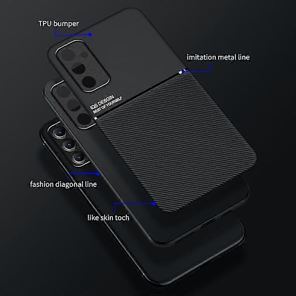 Stöttåligt Skal för Samsung Galaxy A54 5G Mobilskal Linjer Präglat PU Läder TPU Skydd Multicolor Style C