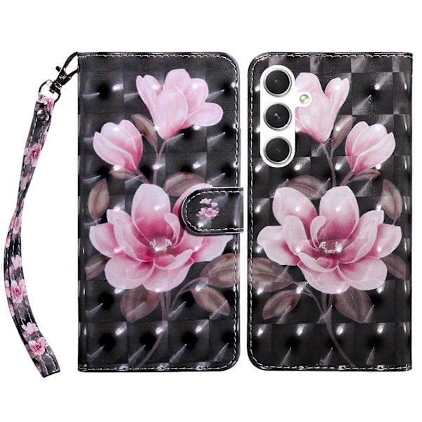 Samsung Galaxy S24+ -kotelo, 3D-kuvioitu puhelinkuori lompakkotelineellä Multicolor Style I