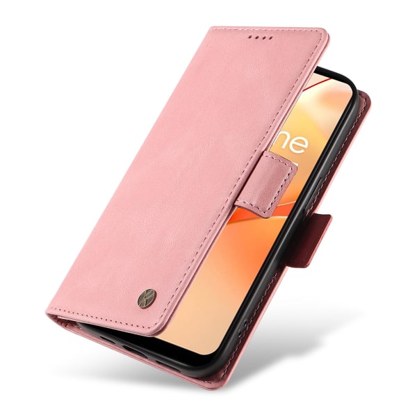 Pu Phone case för Realme C31 Wallet Skin-touch Flip Stand Cover Pink