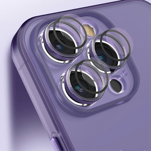 Stöttåligt mobilskal för iPhone 15 Plus PC+TPU Genomskinligt Matt Skal med Kameralinsskydd i Glas Multicolor Style E