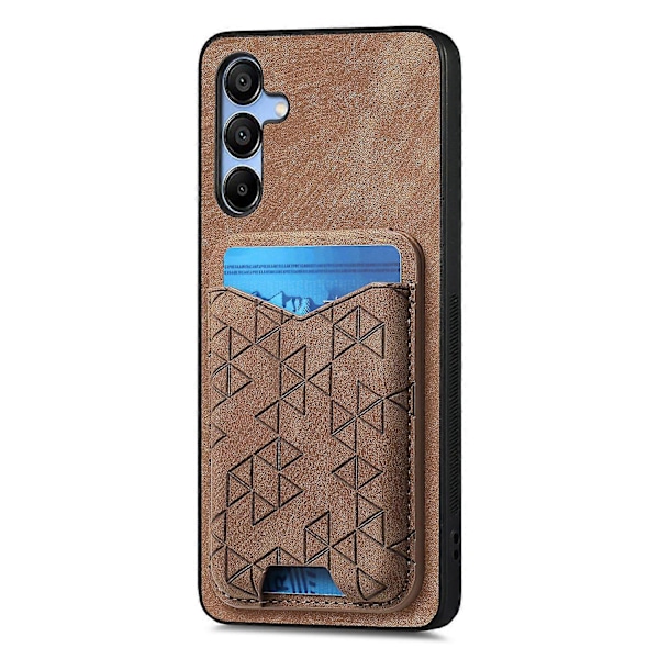 Samsung Galaxy A15 4G/5G -kotelo, jossa painettu kuvio, korttipidike, jalusta ja nahkainen takakansi Multicolor Style F