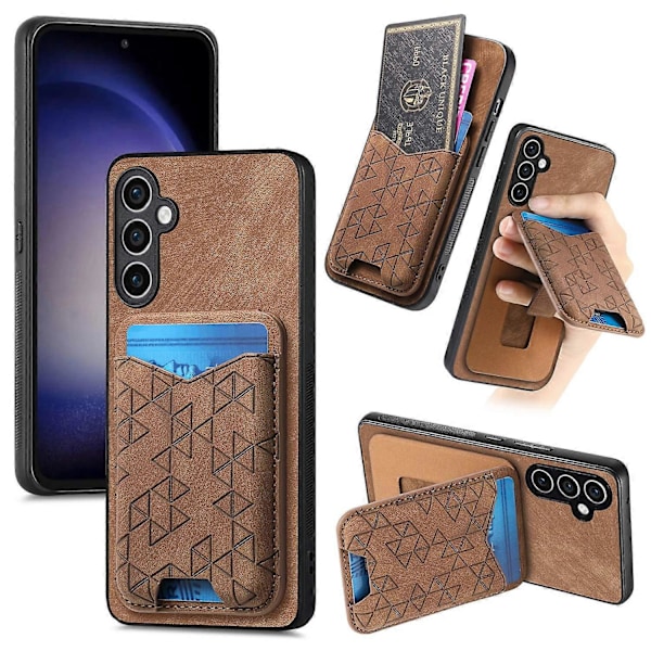 Til Samsung Galaxy S23 FE Etui med Præget Mønster Kortholder Støtteben Læder Bagcover Multicolor Style F