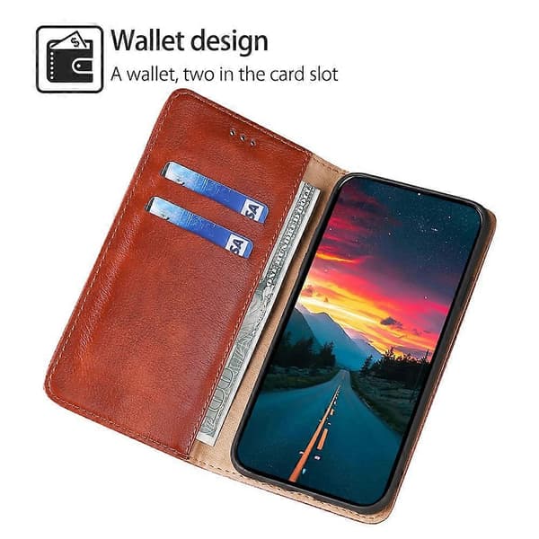Telefonfodral för iPhone 15 Pro, Magnetisk Stängning Ställ Plånbok PU Läder Fallskydd Mobilskal Multicolor Style E