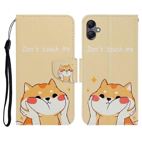 Skal för Samsung Galaxy A06 Mönstertryck Skyddande Läderfodral - Maskros Multicolor Shiba Inu