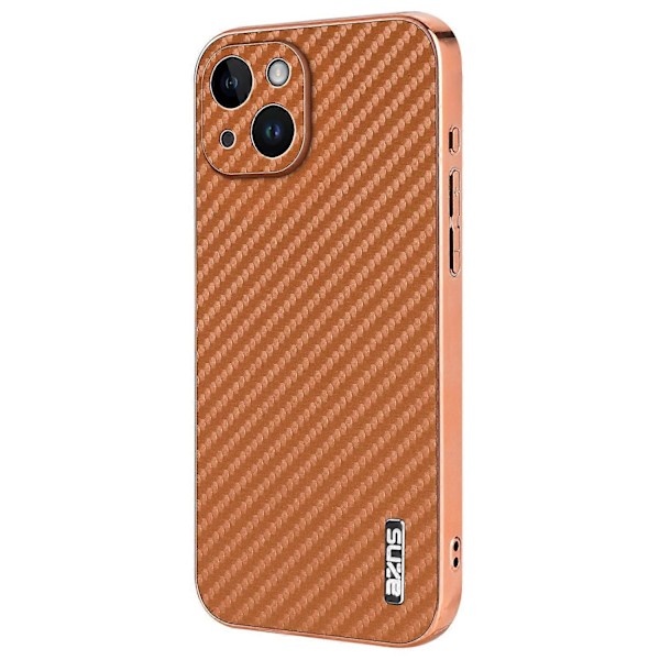AZNS Skal för iPhone 14 Elektropläterad Kolfibertextur PU+TPU Telefonskal Multicolor Style A