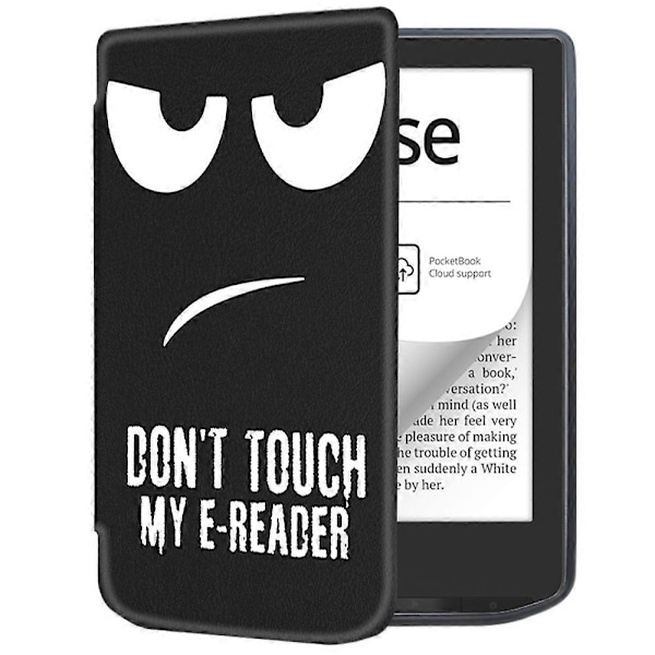 Lærveske til PocketBook Verse Pro E-leser deksel med automatisk hvile/vekke-funksjon - Perfekt for reiser Multicolor Don't Touch My E-Reader