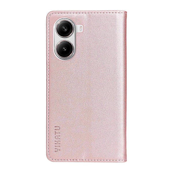För Xiaomi Redmi Turbo 4 5G/Poco X7 Pro 5G Mobilskal YIKATU Magnetisk Stängning PU Läder Mobilskydd Multicolor Rose Gold