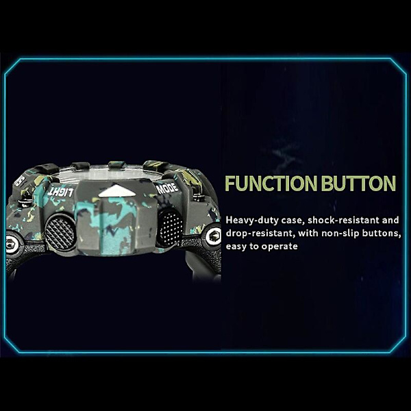 Herrklockor Sport Smael Military Watch Camouflage Style 50m Vattentät klocka Alarm Stoppur 8008 Quartz Armbandsur för män GOLD