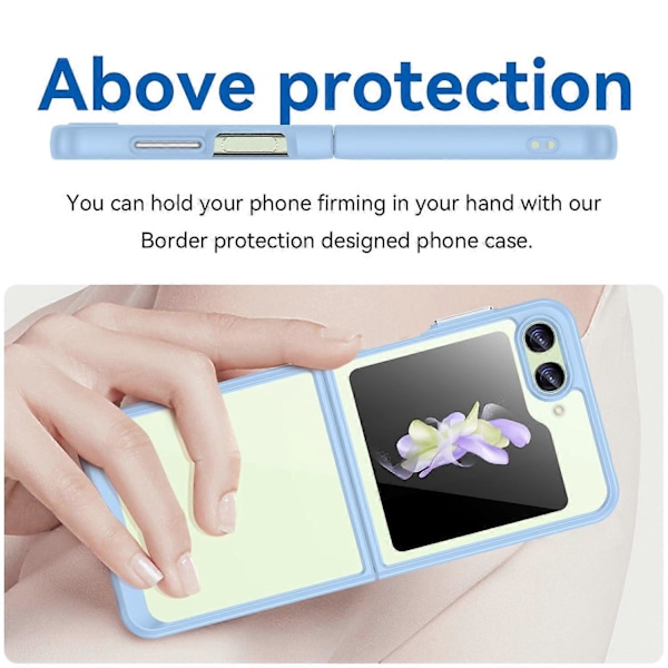 Til Samsung Galaxy Z Flip5 5G Mobiltelefon Bagcover Klar Beskyttende Stødsikker TPU+Akryl Case Multicolor Style C