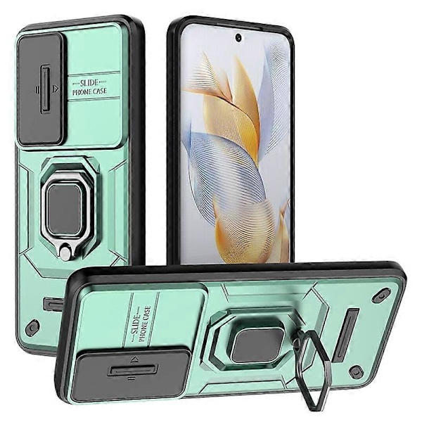 Honor 90 -kotelo PC+TPU-sormustelineellä ja liukuvalla linssinsuojalla Multicolor Style C