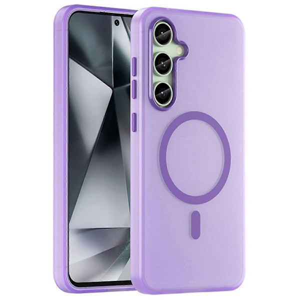 Samsung Galaxy S24 FE -kotelo, yhteensopiva MagSafe-tekniikan kanssa, TPU+PC ohut mattapintainen läpikuultava puhelinkuori Multicolor Dark Purple